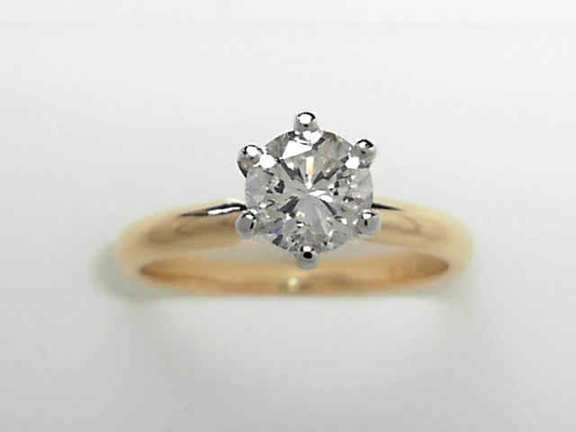 14K White Gold .71ct Round Diamond Solitaire Ring