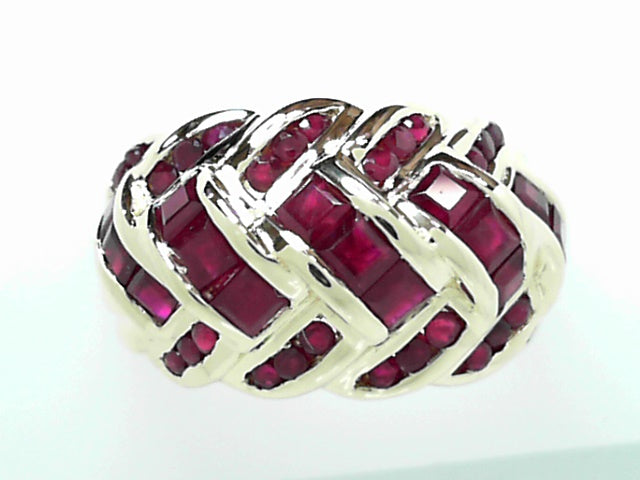 14K Yellow Gold Vintage Ruby Channel Set Ring