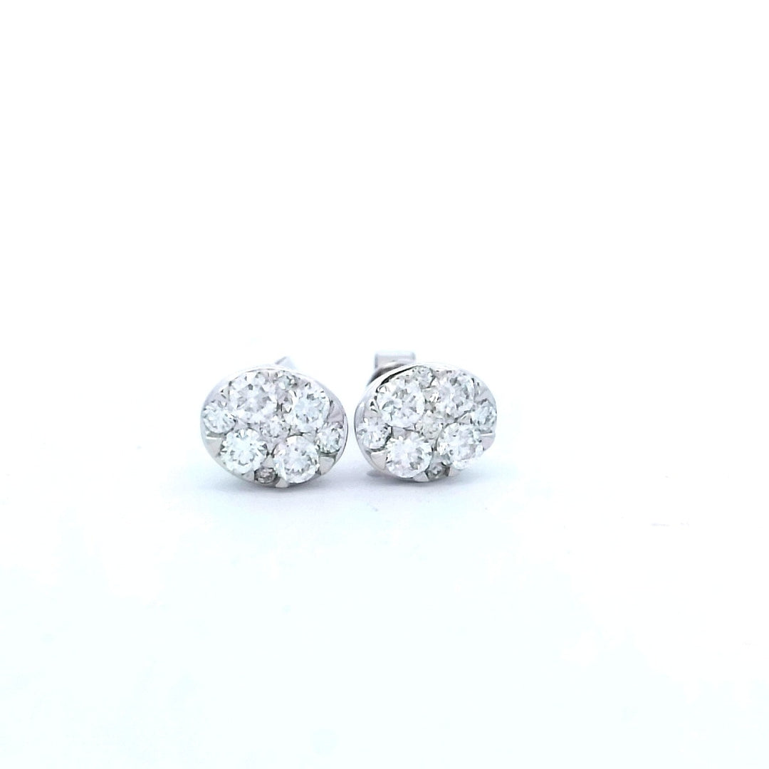 14kt Gold .75ctw VS Diamond Cluster Stud Earrings