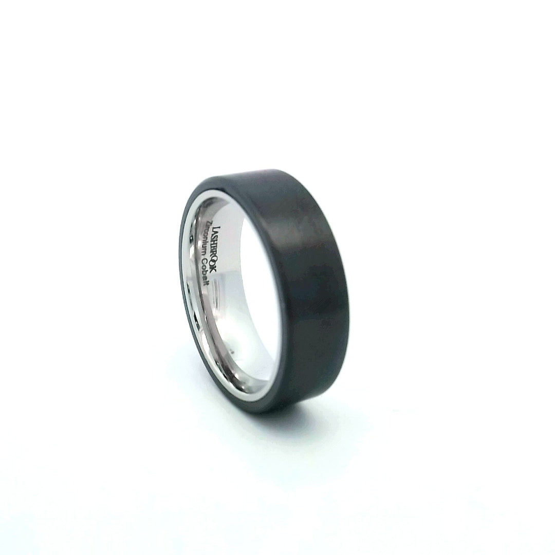 Lashbrook Zirconium Cobalt Chrome Men's Wedding Band 7mm