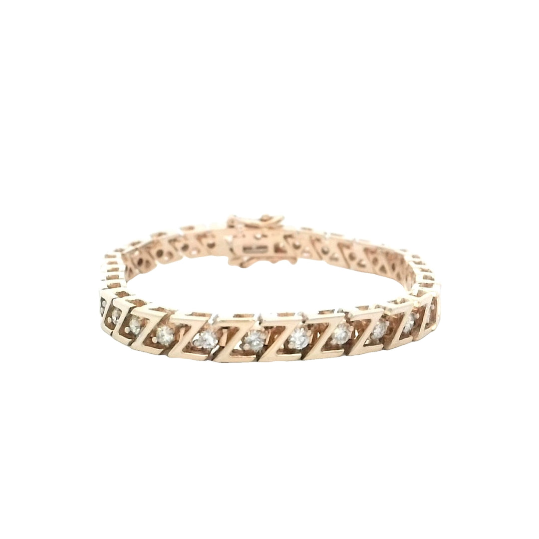 14K Yellow Gold 2CT Diamond Classic Tennis Bracelet