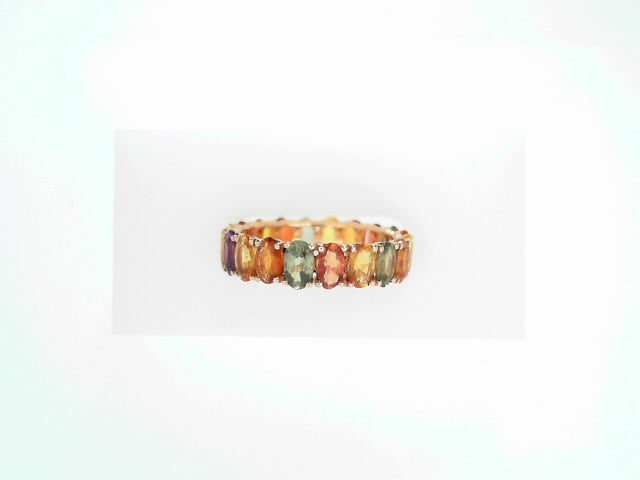 14kt Gold Multi-Color Sapphire Eternity Band Ring