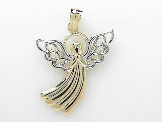 14K Gold Delicate Angel Pendant - Timeless Spiritual Charm