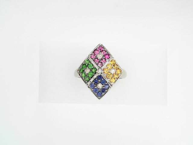 14kt Multi-Colored Sapphire Cocktail Ring for Women
