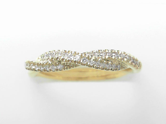 14K Gold .18ctw Diamond Twist Wedding Band Ring