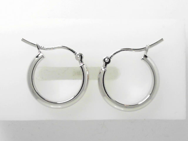 Classic 14K White Gold Lightweight Hoop Earrings