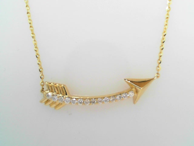 14kt Gold Diamond Arrow Pendant Necklace (.20ctw)