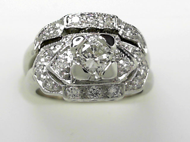 Vintage Platinum 0.65ct Diamond Bridal Ring Set