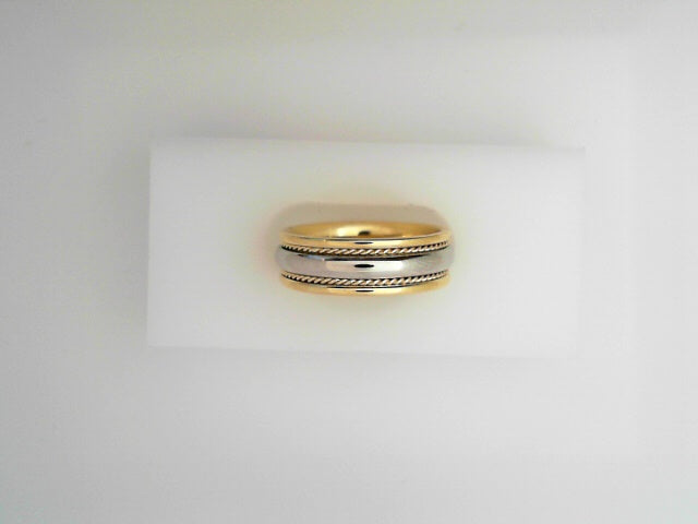 18kt Platinum Two-Tone Men's Wedding Band, 6mm Width