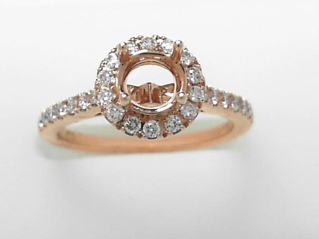14K White Gold .35ctw Diamond Semi-Halo Ring Mounting