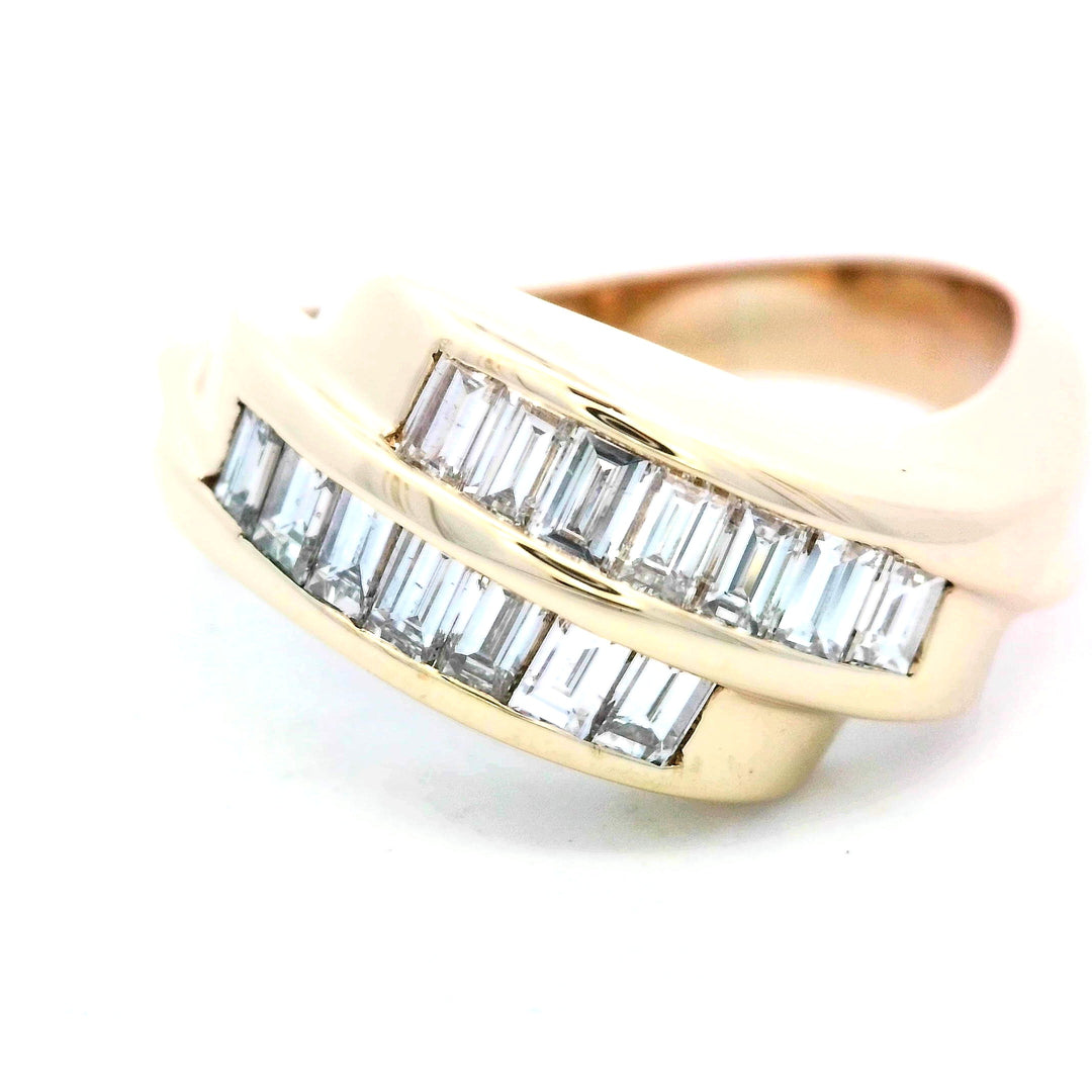 14K Yellow Gold 1CT Baguette Diamond Channel Ring