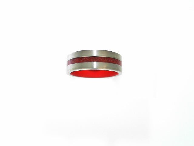 Titanium Red Coral Cerakote Men's Wedding Band 8mm