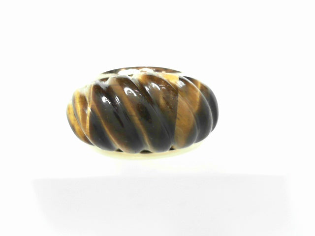 18K Gold Vintage Cats Eye Domed Statement Ring