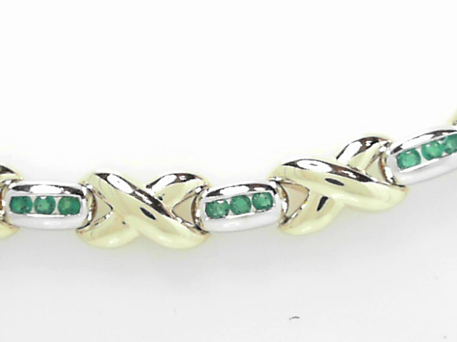 14K Gold Emerald Cut Diamond Bracelet Elegance