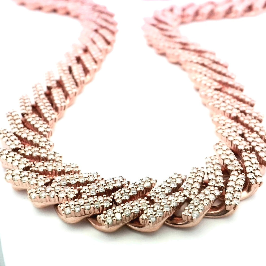 10kt Rose Gold 25ct Diamond Link Necklace Luxury Piece