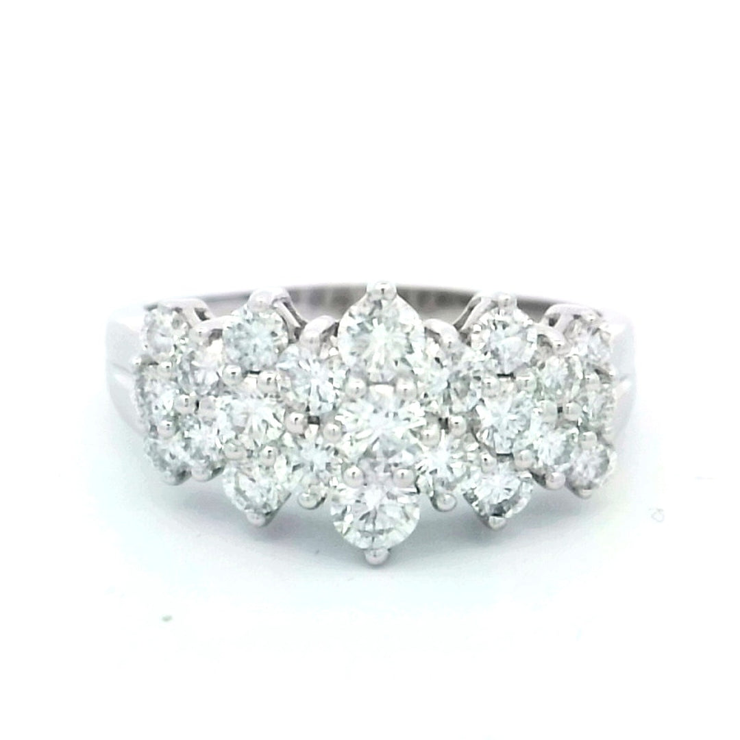 14kt White Gold 2.00ctw Diamond Cluster Statement Ring
