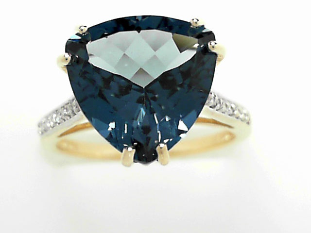 14kt Gold London Blue Topaz Diamond Accent Ring