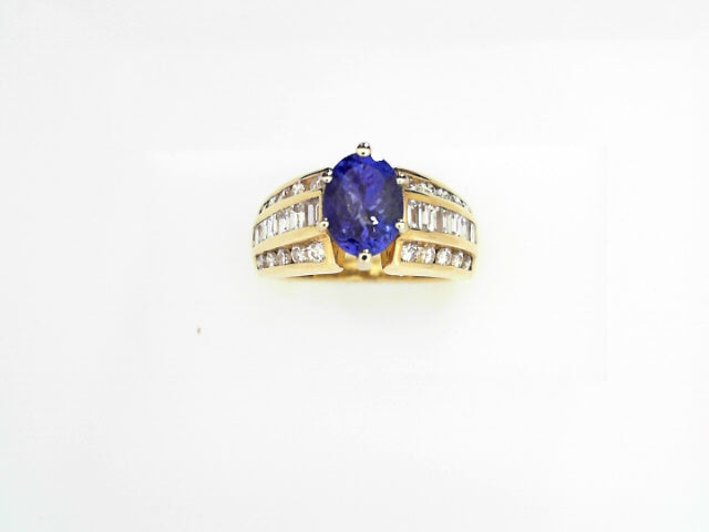 14kt Gold Tanzanite Diamond Pendant Luxury Gem