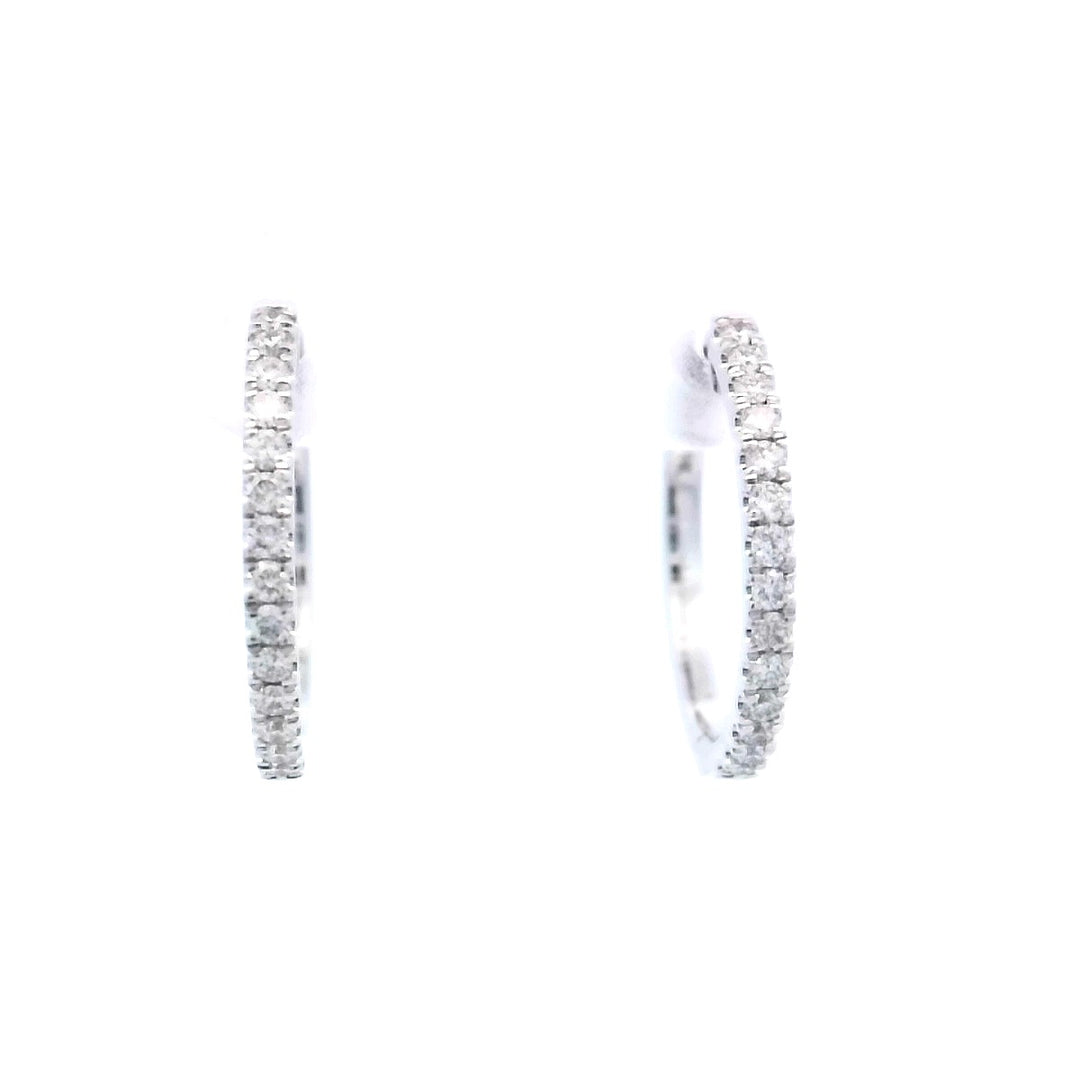 14kt Polished Diamond Small Hoop Earrings (.35ctw)