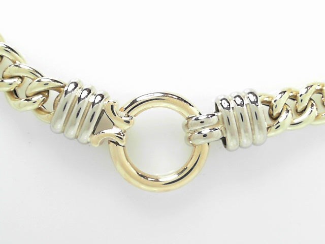 14K Yellow Gold Vintage Italian Link Chain Necklace, 24