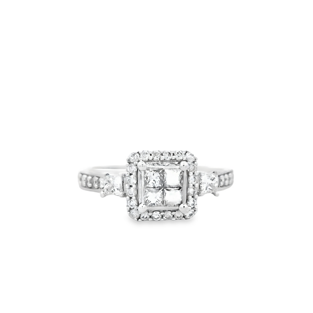 14kt White Gold 1ctw Diamond Invisible Set Engagement Ring