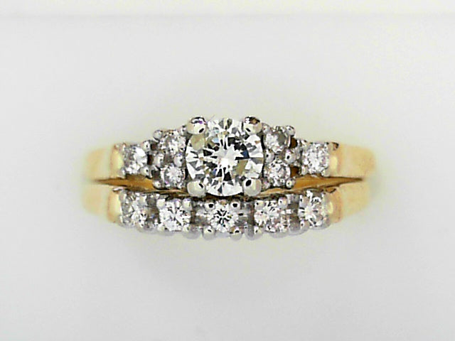 14K White Gold 0.50ctw Round Diamond Bridal Ring Set