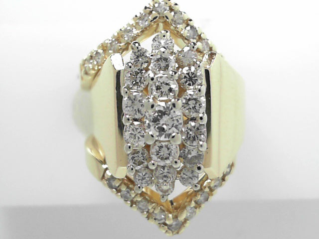 Vintage 14K Gold Diamond Cluster Trio Ring Set