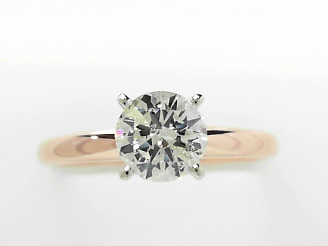 14K White Gold 1ct Round Diamond Solitaire Ring