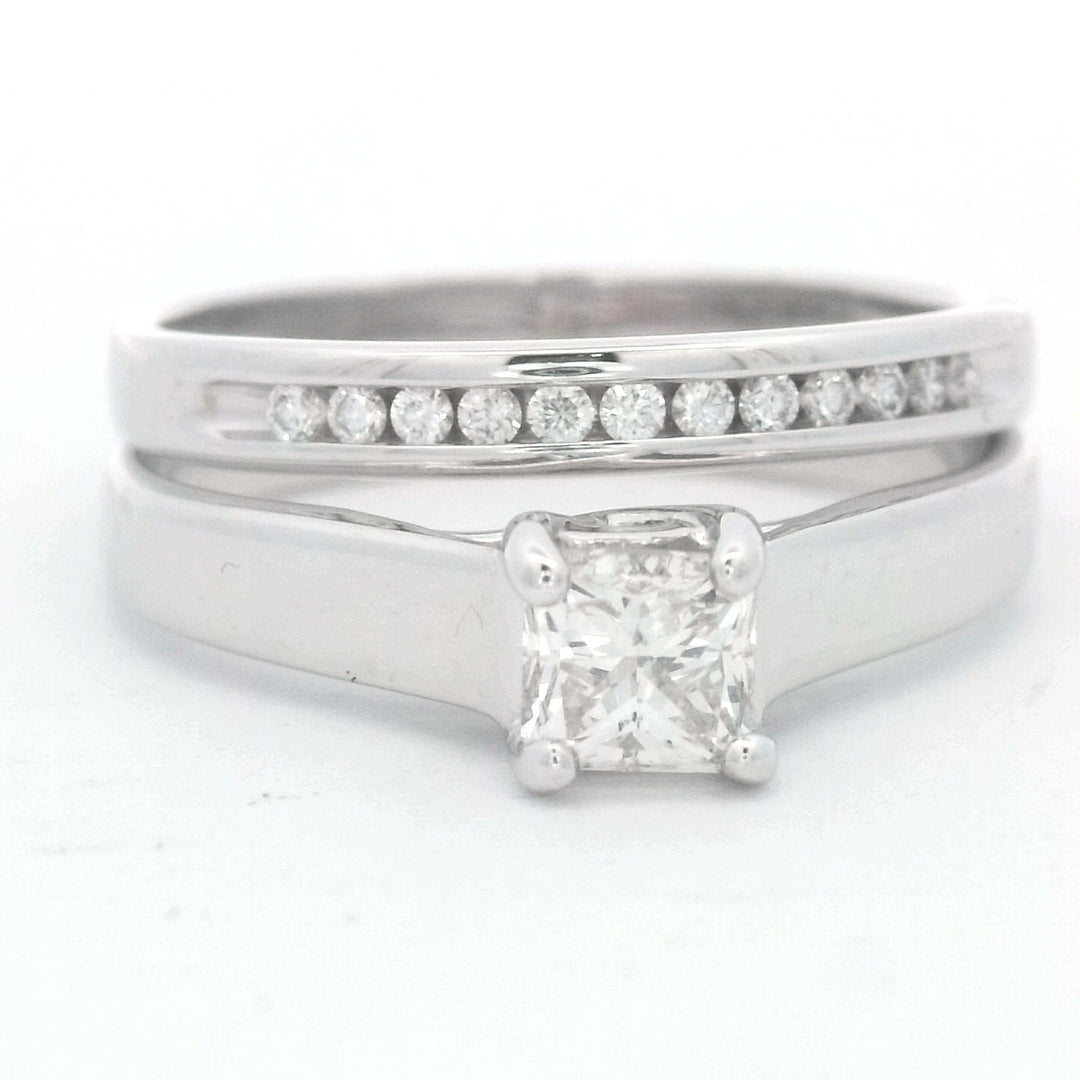 14K White Gold 0.51ct Diamond Bridal Ring Set