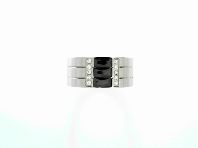 Durable 316L Stainless Steel Stone Ring - Size 13
