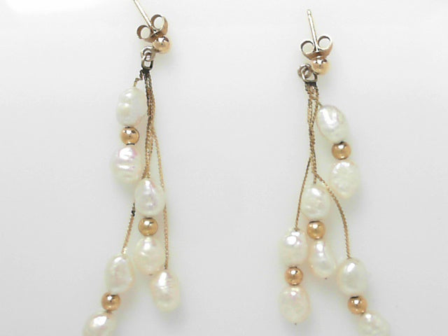 14kt Gold Classic Pearl Drop Earrings - Timeless Elegance