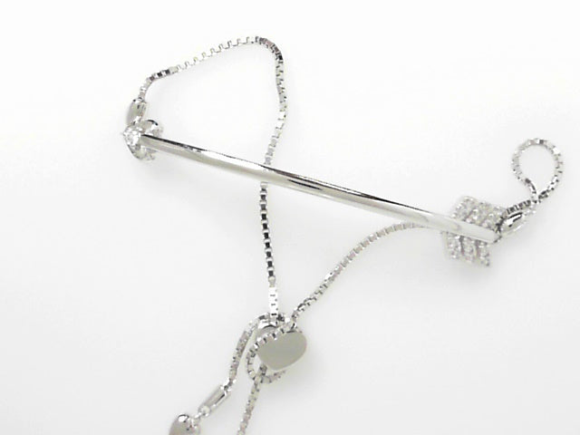 14K Gold Diamond Arrow Adjustable Flex Bracelet