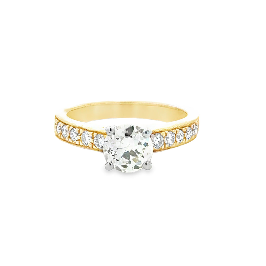 14K Yellow Gold 1.06ct Diamond Bridal Ring