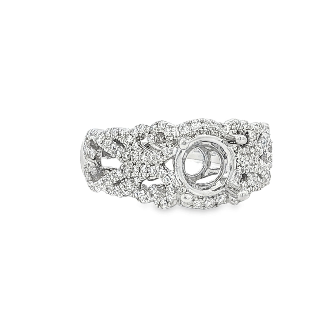 14K White Gold .55ctw Diamond Semi-Mount Engagement Ring