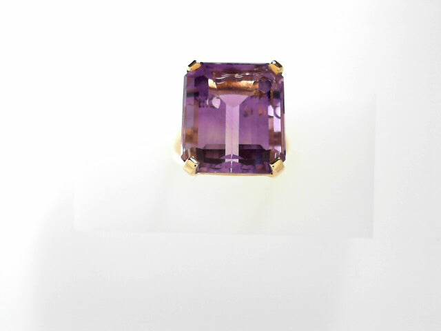 Vintage 14K Gold Purple Amethyst Statement Ring