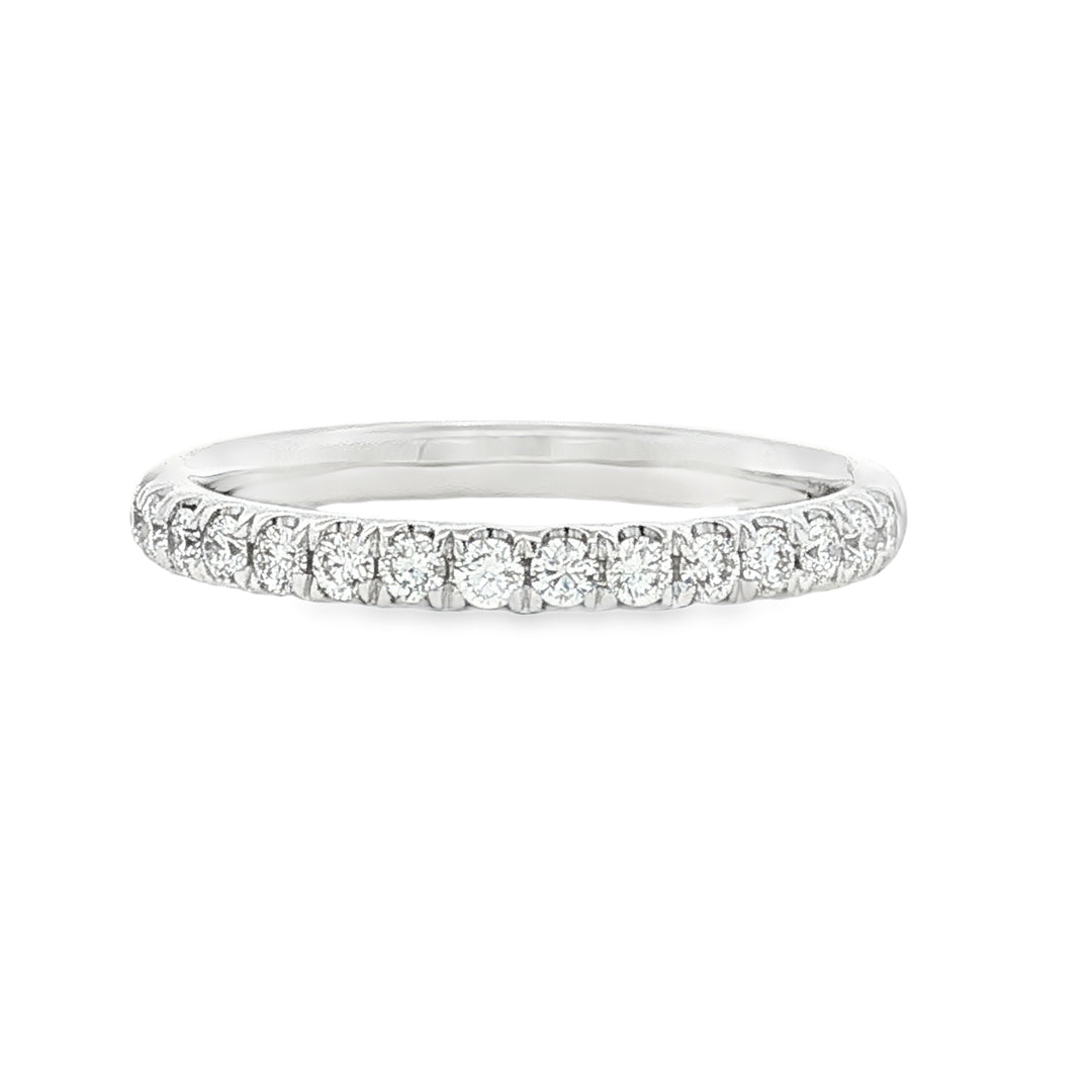 14K White Gold .33ctw Inline Diamond Half Anniversary Band