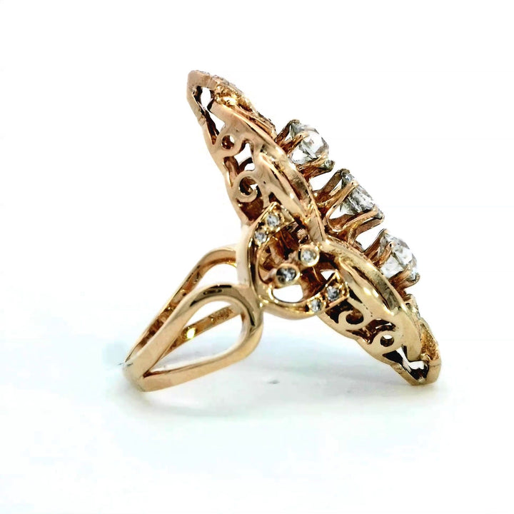 18K Yellow Gold Vintage 2.00ct Diamond Statement Ring