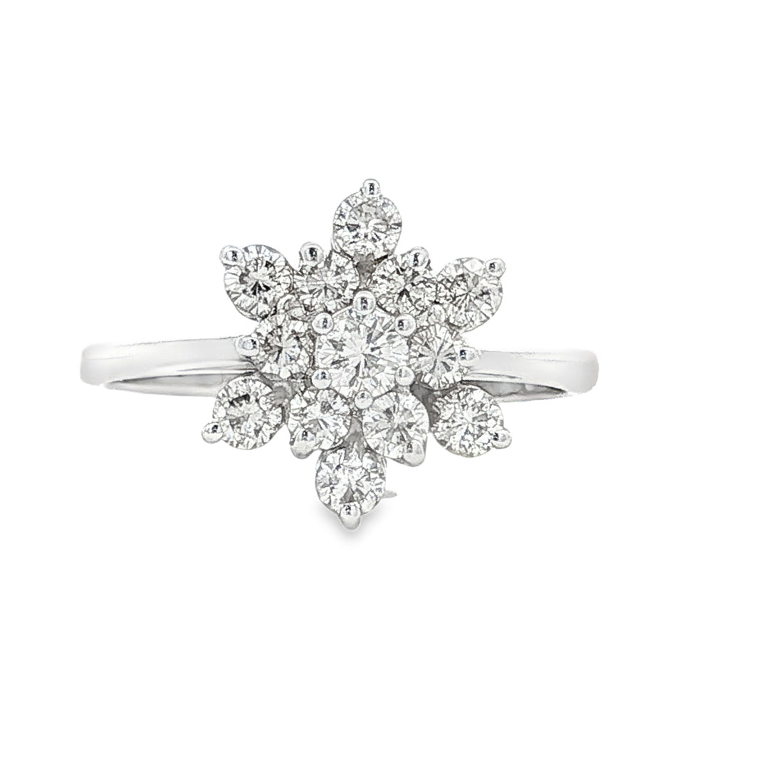 14K Gold Vintage .50ct Diamond Cluster Statement Ring