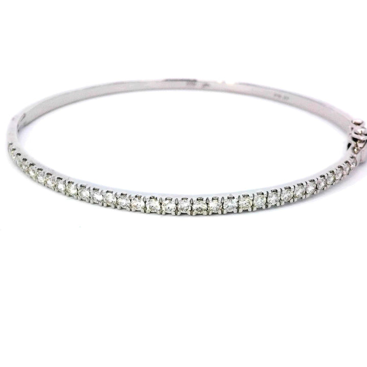 14kt White Gold 1.15ct Diamond Bangle Bracelet Shine