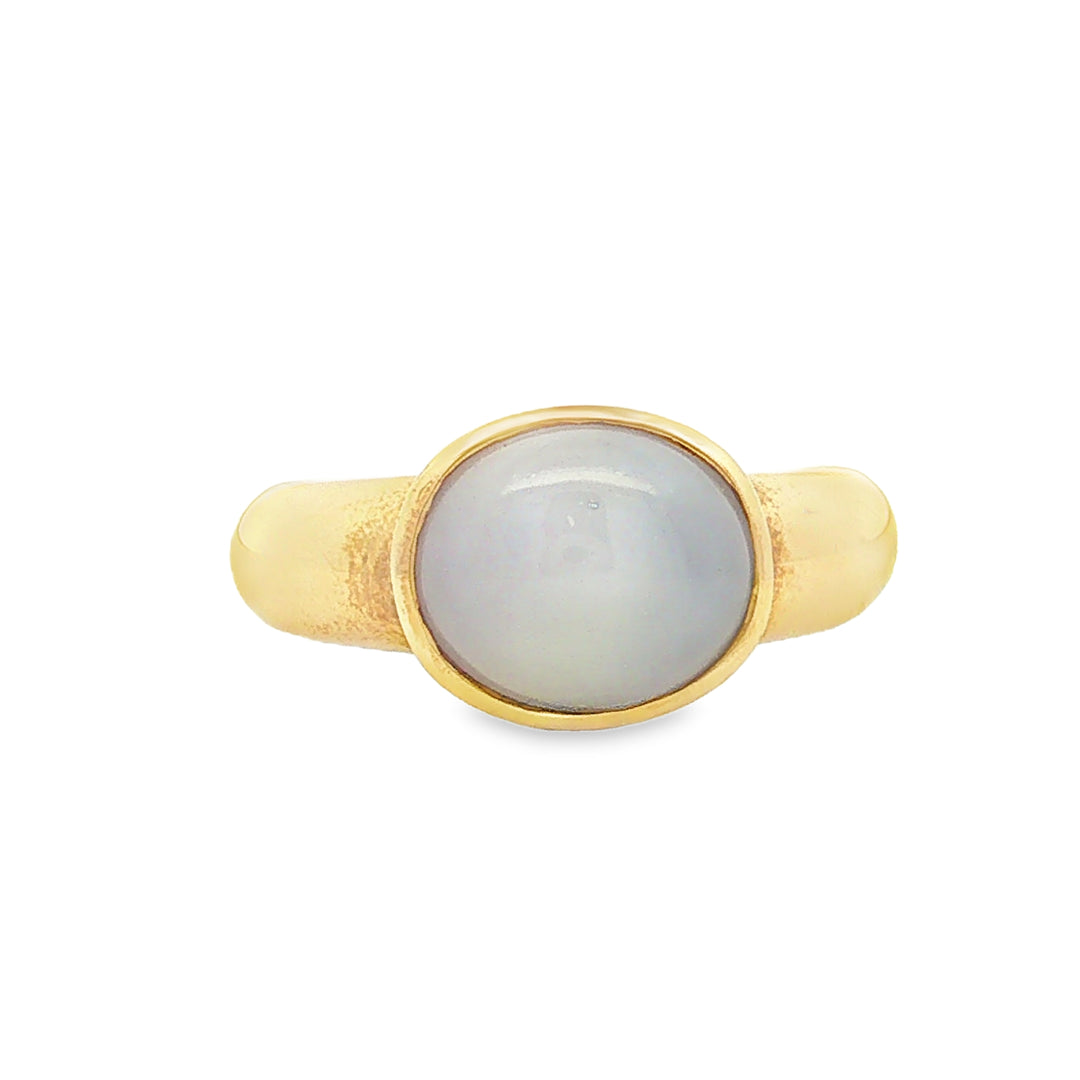 14K Gold Lavender Jade Solitaire Ring for Women