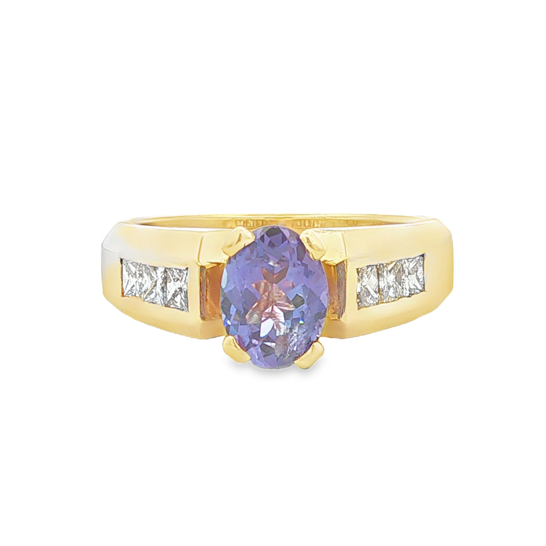 Tanzanite & Diamond 14K Gold Pendant Charm