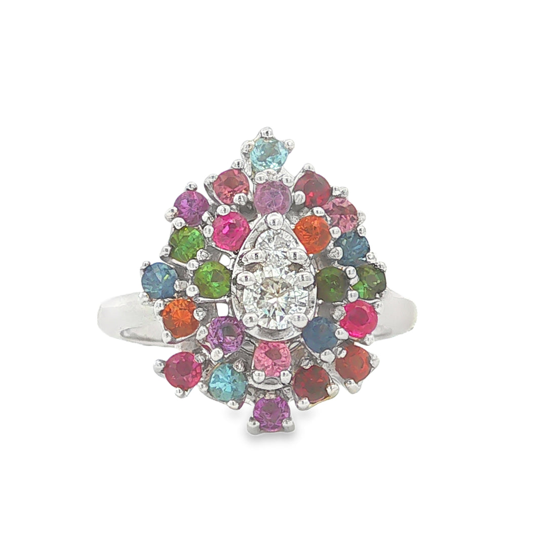 14K Multi-Color Diamond Accent Women's Ring