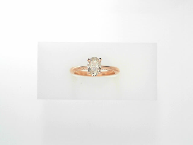 14K White Gold Oval Diamond Bridal Ring 0.71ct