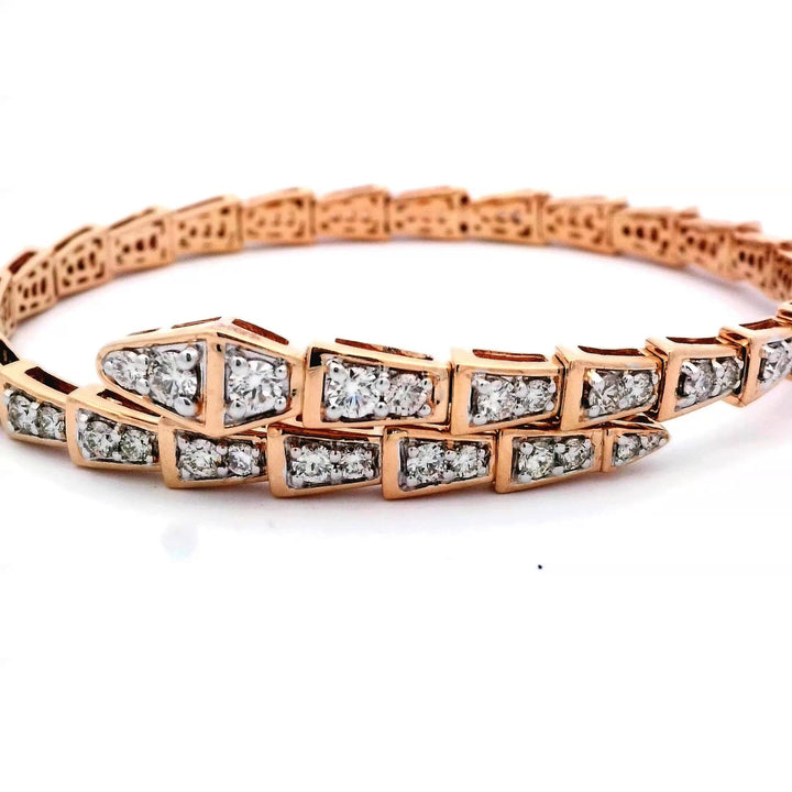 14K Yellow Gold 3.52ctw Diamond Flex Snake Bracelet
