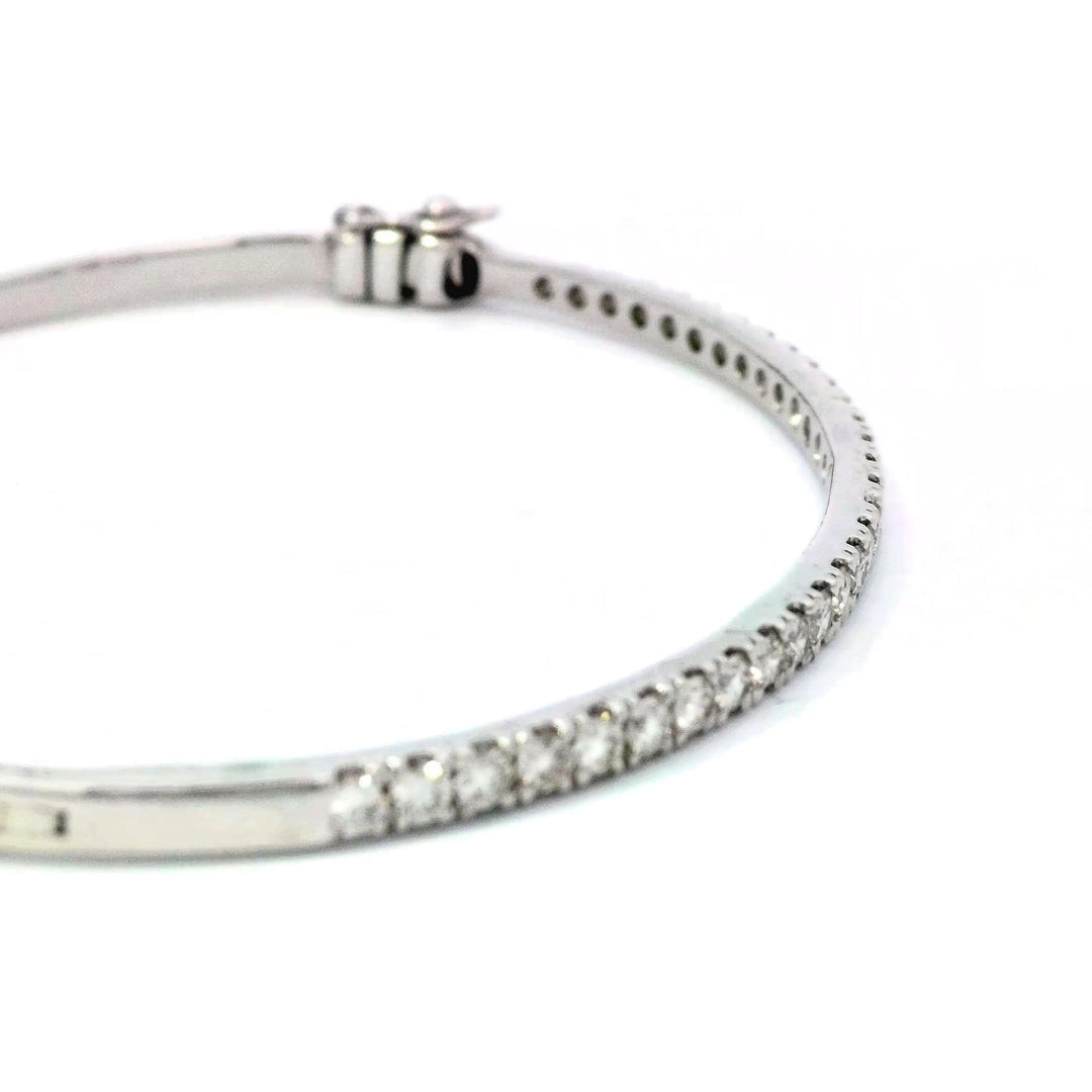 14kt White Gold 1.15ct Diamond Bangle Bracelet Shine