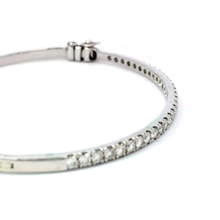 14kt White Gold 1.15ct Diamond Bangle Bracelet Shine
