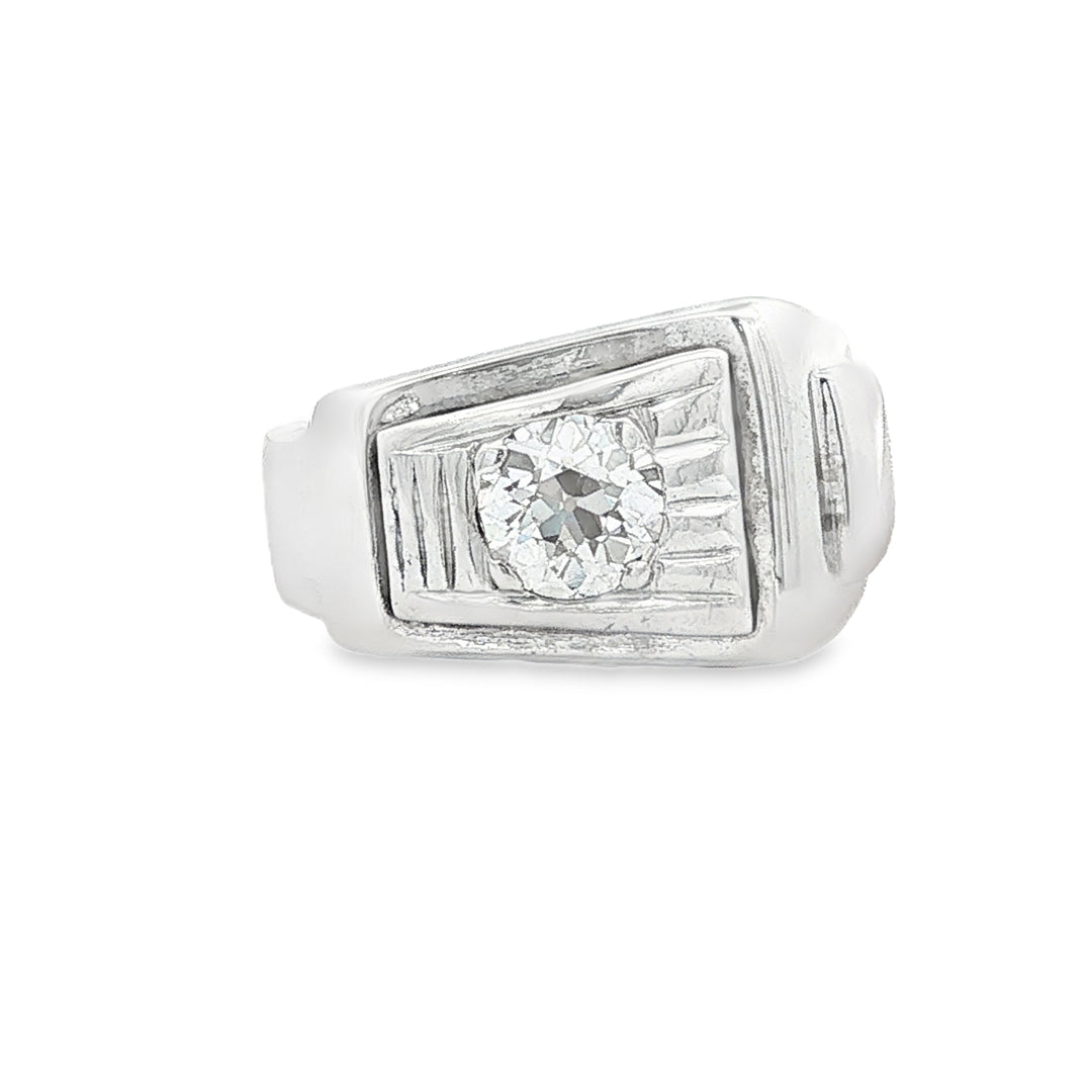 Vintage .65ct Diamond Men's 14K Gold Miner Ring