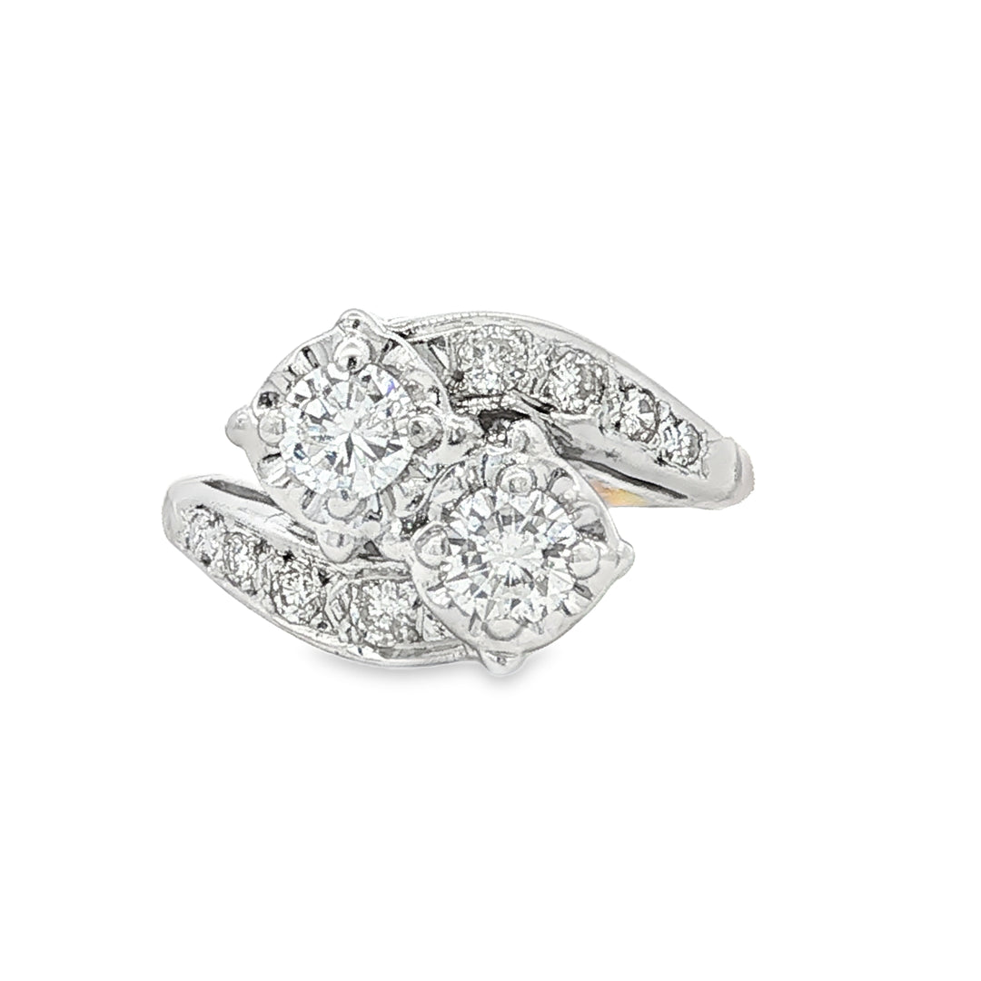 14K Gold Vintage .65ct Round Diamond Engagement Ring