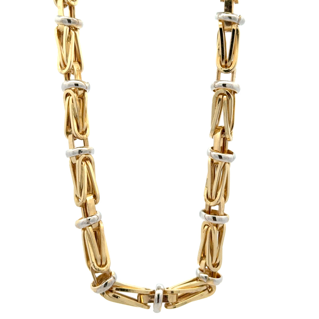 14k Two Tone Fancy Link Chain