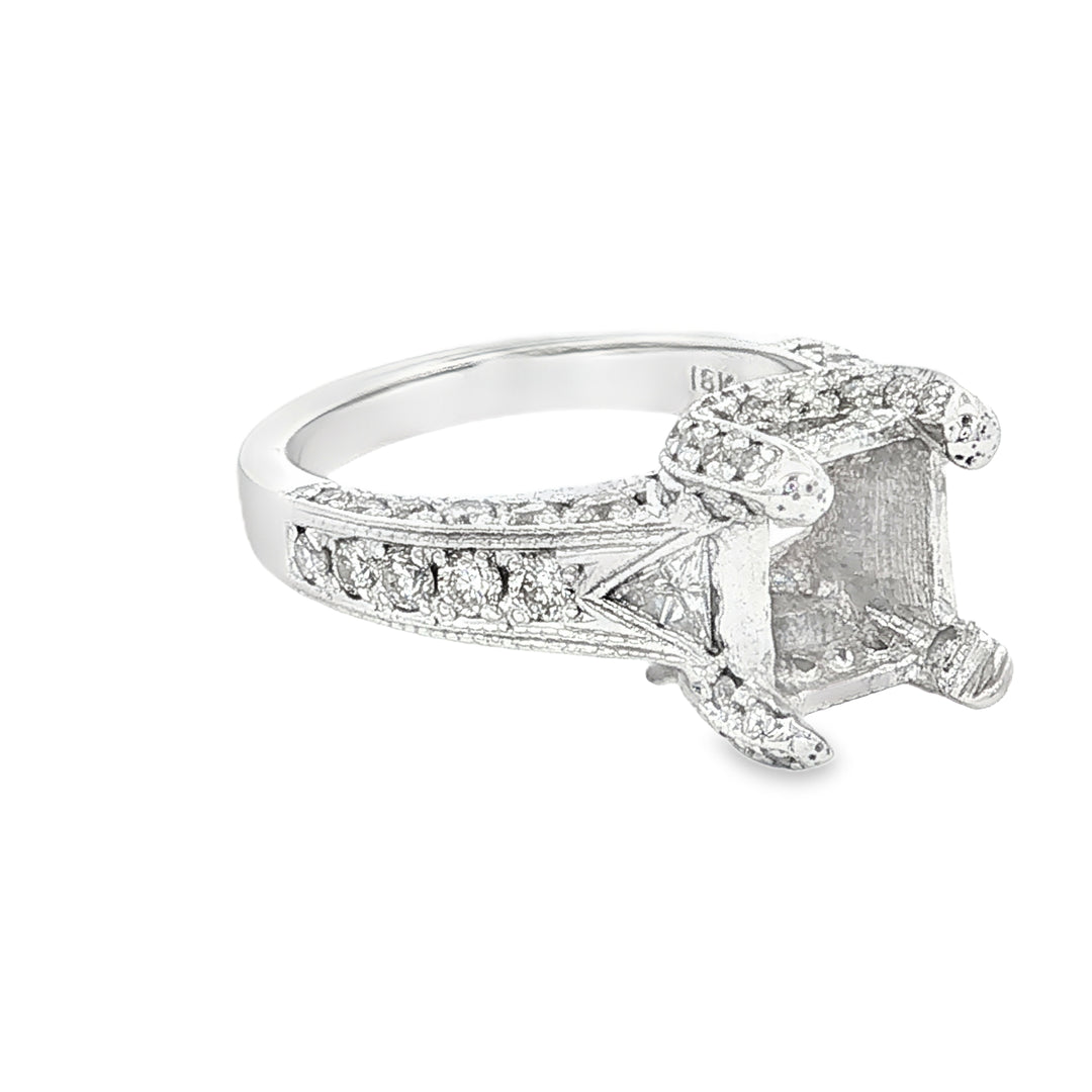 18K Yellow Gold 1ct Diamond Semi-Mount Engagement Ring